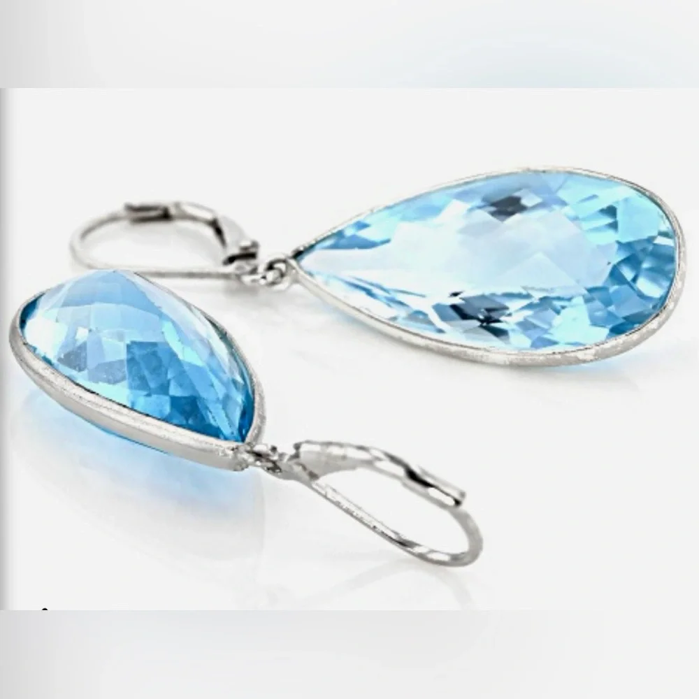 Blue Topaz Earrings - Picture 4 of 5